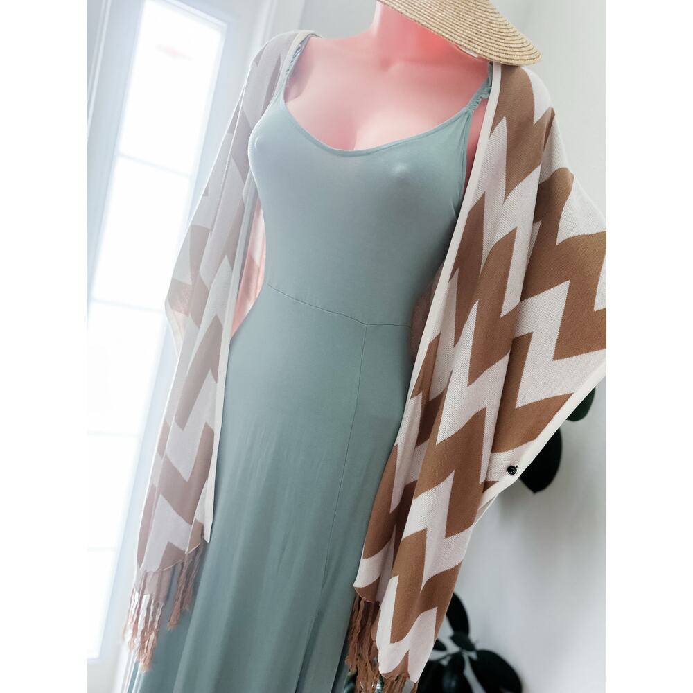 Wanderlust Wrap by the Firelight Dreamy Chevron fringe Kimono cardigan Sweater